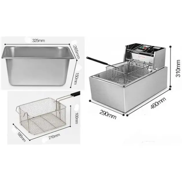 Фритюрниця професійна Dotvix Electric Fryer D-803 електрична 3200W 8L - Зображення 2