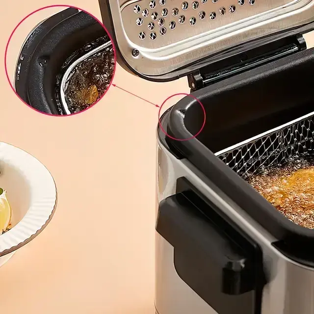 Фритюрница для дома на 1,5л Crownberg CB 5542, 1200 Вт для картошки фри, нагетсов - Зображення 3