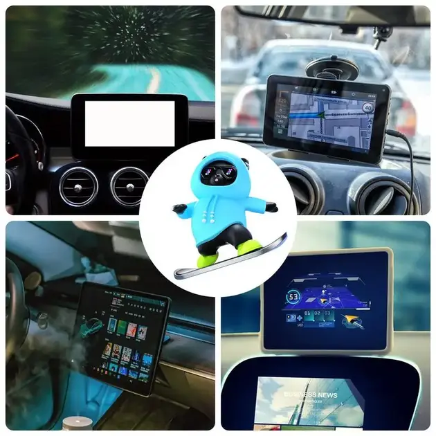 Фігурка-слайдер в автомобілі L'Andre Sliding Cartoon Bear Ведмідь скейтер Cool Black - Зображення 4