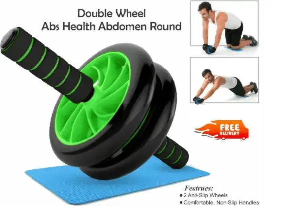 Фітнес колесо для преса DOUBLE WHEEL ABS HEALTH ABDOMEN ROUND, тренажер ролик для преса - Зображення 5