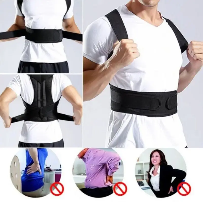 Грудопоперековий корсет коректор правильної постави Back Pain Need Help Чорний для рівної спини від сутулості - Зображення 6