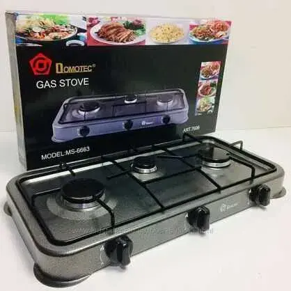 Газова плита таганок настільна Domotec MS-6603 3 конфорки(7696) - Зображення 5