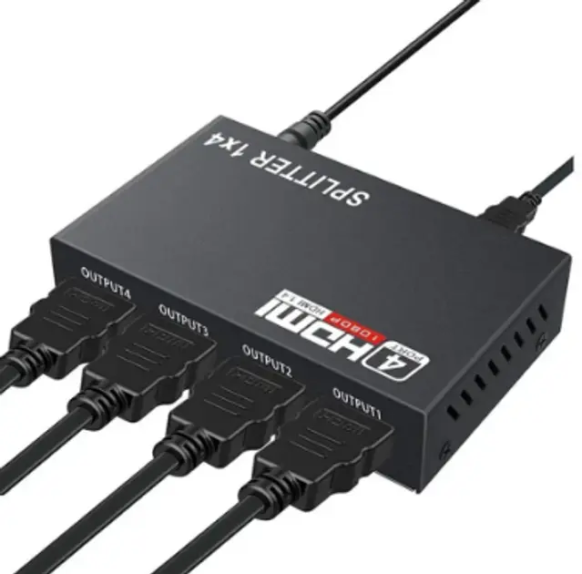 HDMI розгалужувач на 4 порти HDMI SPLITTER 1 in 4 / Чорний