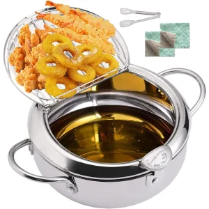 Глибока сковорода з термометром та кришкою, 2,2л. нержавіюча сталь