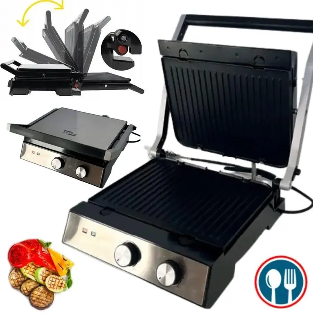 Гриль електричний притискний Zepline 3500W зі знімними пластинами контактний - Зображення 4