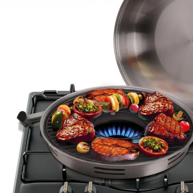 Гриль-газ Benson BN-801 сковорода 33 см з емальованим покриттям - Зображення 2