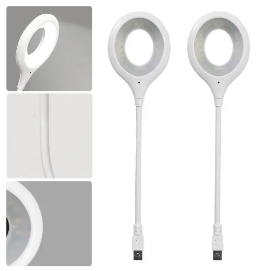 Гнучка USB лампа з голосовим керуванням із зарядкою від Power bank біла / Світлодіодний ліхтар LK-50 - Зображення 3