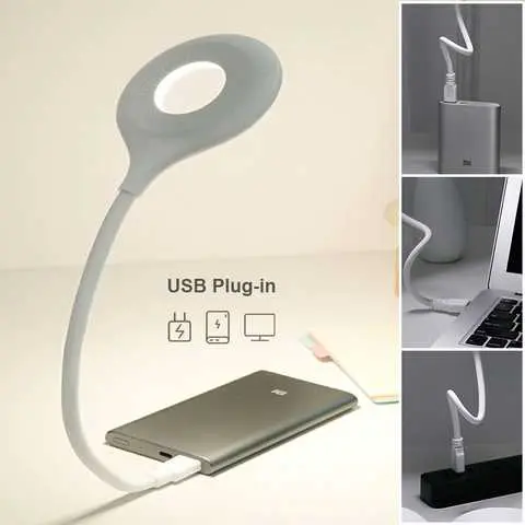 Гнучка USB лампа з голосовим керуванням із зарядкою від Power bank біла / Світлодіодний ліхтар LK-50 - Зображення 5
