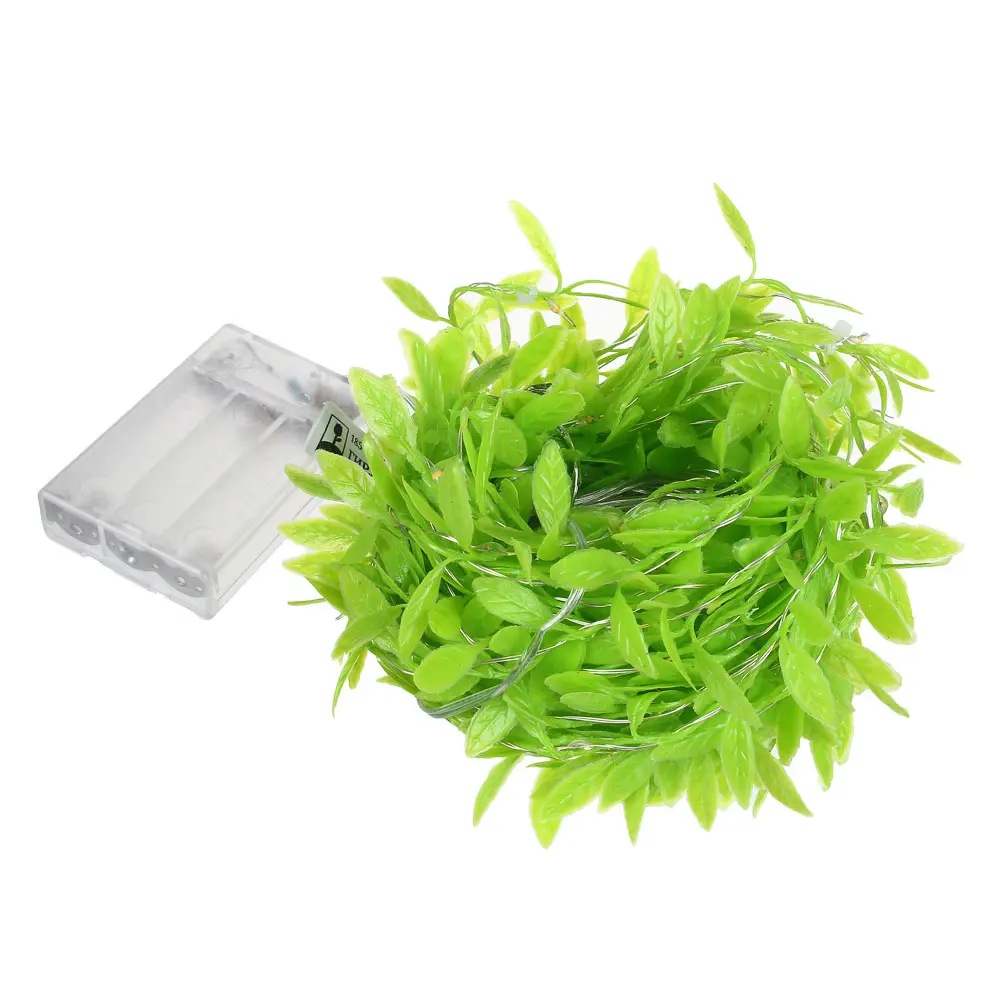 Гірлянда-штора з листочками Curtain Copper SF-55 внутрішня, з прозорим дротом, 10м - Зображення 5