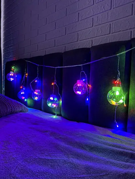 Гірлянда світлодіодна бахрома чарівні кулі, мультиколор, 2.5м, 12 куль - Зображення 2