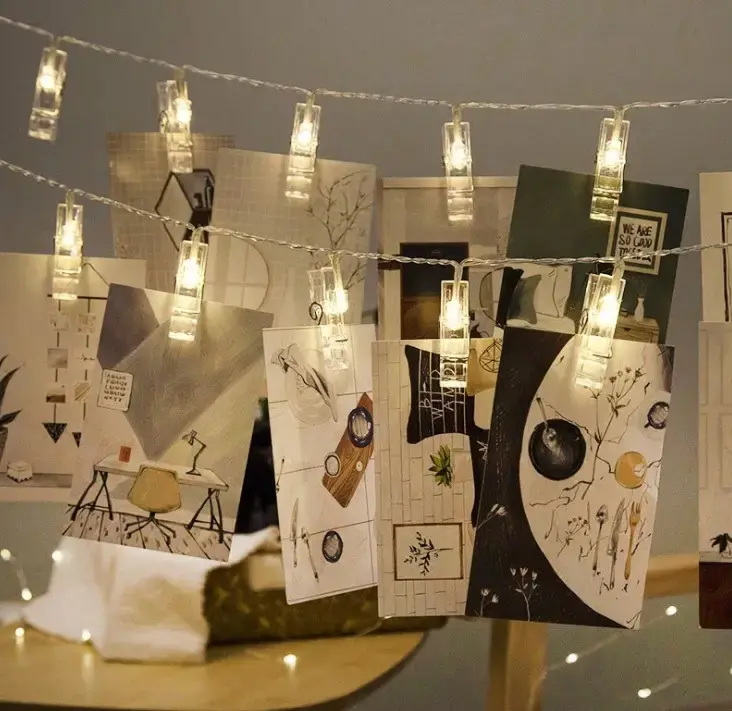 Гірлянда світлодіодна з прищіпками для фото 4,5м 20 Led від батарейок - Зображення 3