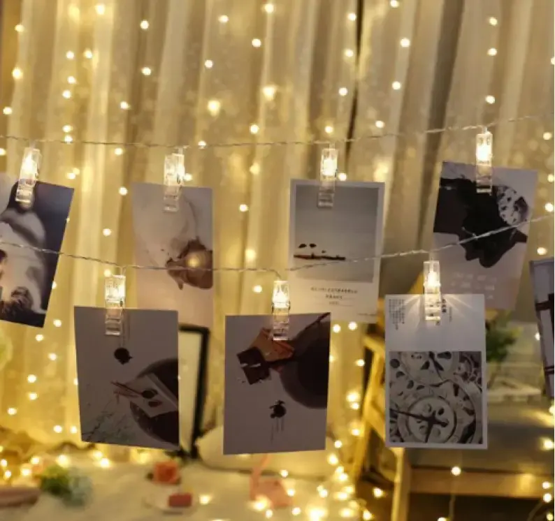 Гірлянда світлодіодна з прищіпками для фото 4,5м 20 Led від батарейок - Зображення 4