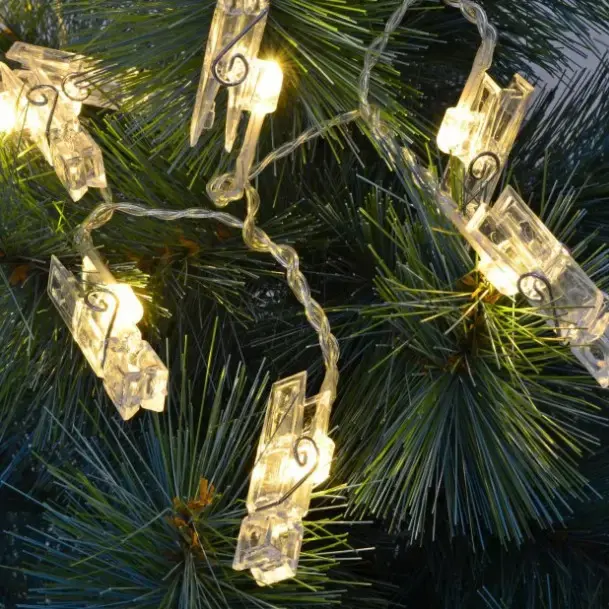 Гірлянда світлодіодна з прищіпками для фото 4,5м 20 Led від батарейок - Зображення 2