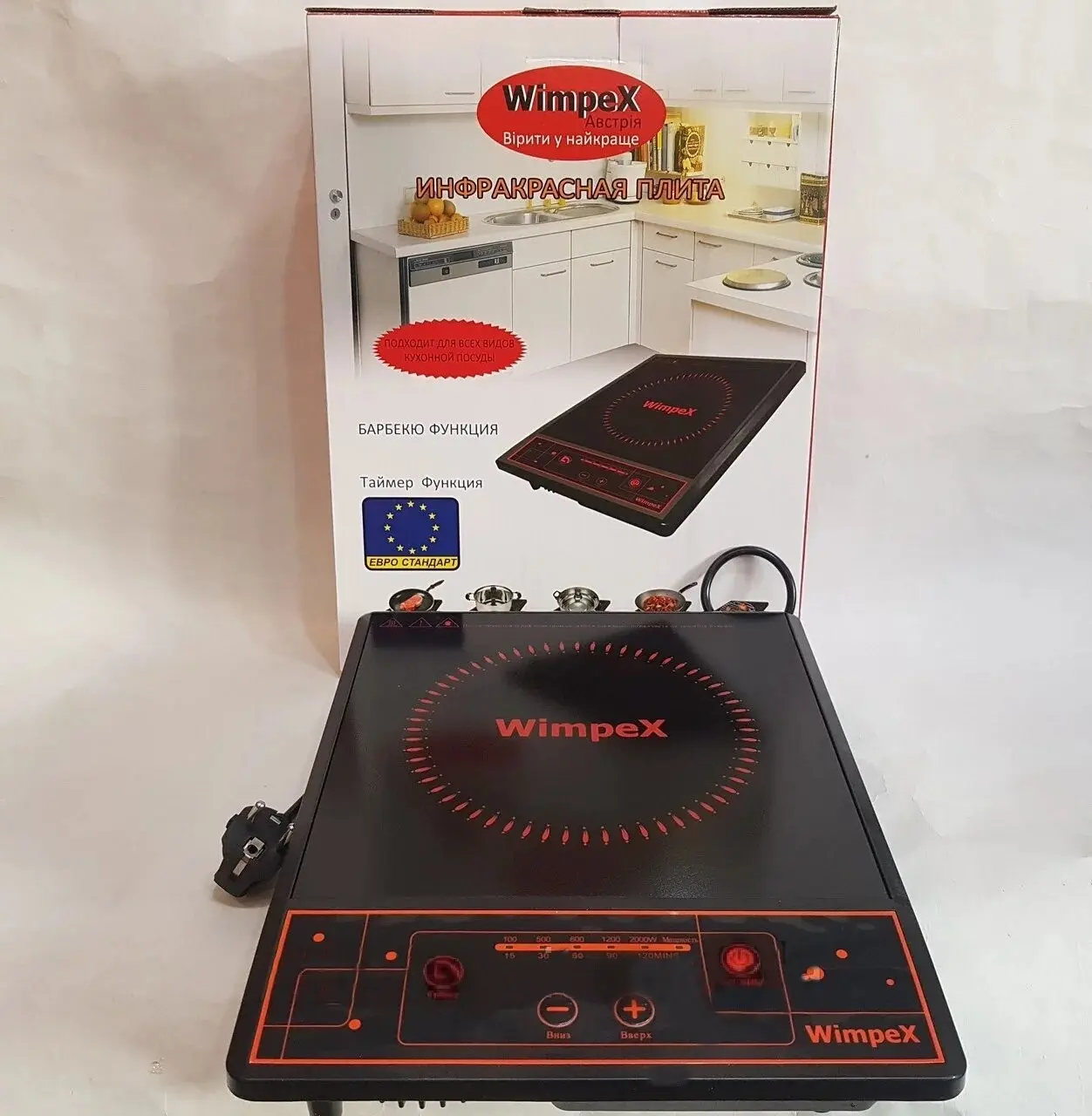 Індукційна плита Wimpex WX-1323 2000W Таймер, багатофункціональна - Зображення 4