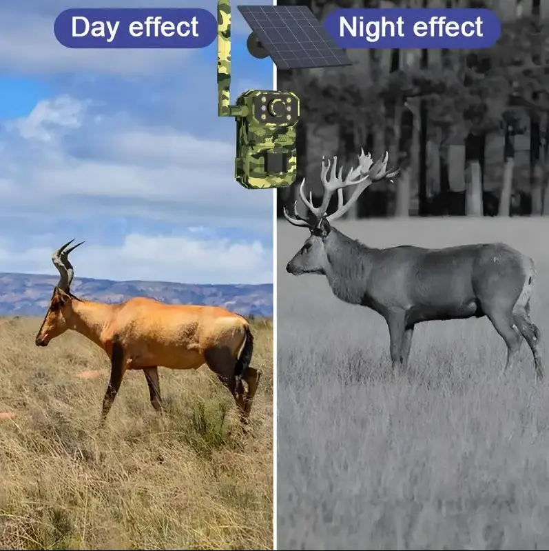 Камера для полювання на сонячній батареї A8S 4G, нічна зйомка, датчик руху, камуфляж - Зображення 4