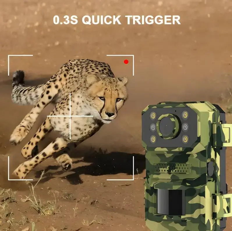 Камера для полювання на сонячній батареї A8S 4G, нічна зйомка, датчик руху, камуфляж - Зображення 6