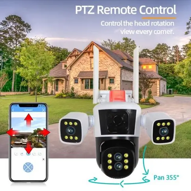 Камера IP спостереження Wifi 16 Мп 10-Х ZOOM вулична поворотна - Зображення 4