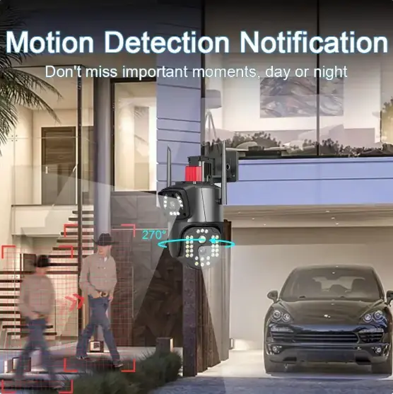 Камера з віддаленим доступом Вулична охоронна поворотна камера 4G з сиреною та зумом - Зображення 4