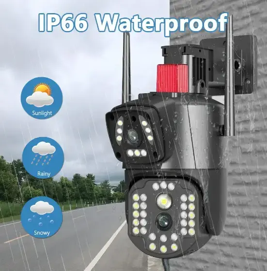 Камера з віддаленим доступом Вулична охоронна поворотна камера 4G з сиреною та зумом - Зображення 3