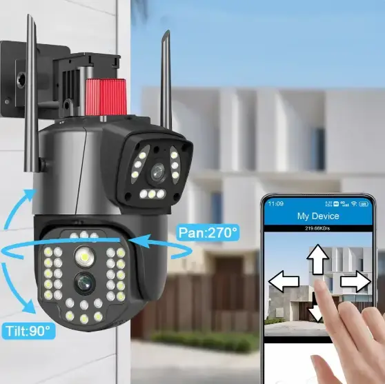 Камера з віддаленим доступом Вулична охоронна поворотна камера 4G з сиреною та зумом - Зображення 2