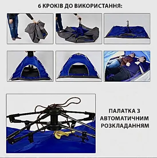 Намет автоматичний місцевий Камуфляж 4-місний - Зображення 3