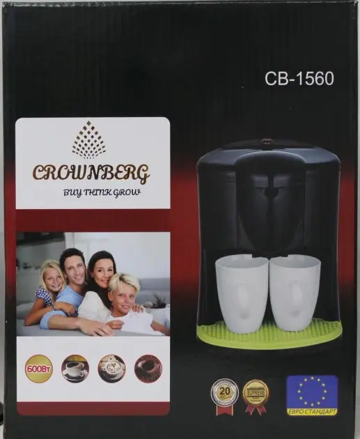Крапельна кавоварка Crownberg CB-1560 600 Вт з чашками - Зображення 4