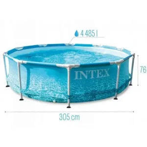 Каркасний басейн із фільтром у комплекті Intex 28208 “Морський принт” 305 x 76 см
