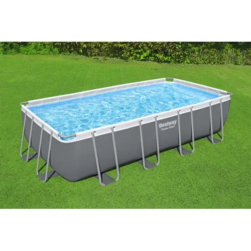 Каркасний сімейний прямокутний басейн тент-кришка в комплекті BestWay 56465 14812л - Зображення 2