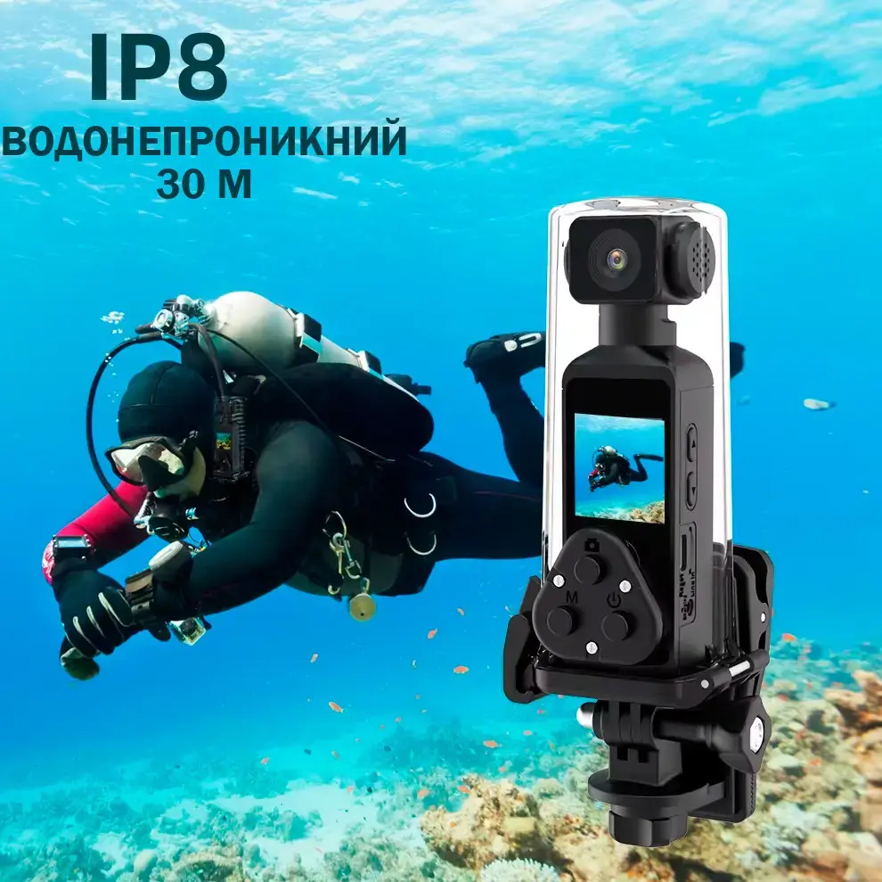 Кишенькова Екшн Камера 4K Ultra HD Wifi Міні Спортивна з поворотом на 270 ° - Зображення 3