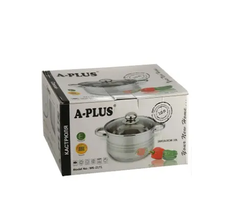 Каструля нержавіюча з кришкою A-Plus 2171 (10 л) - Зображення 4