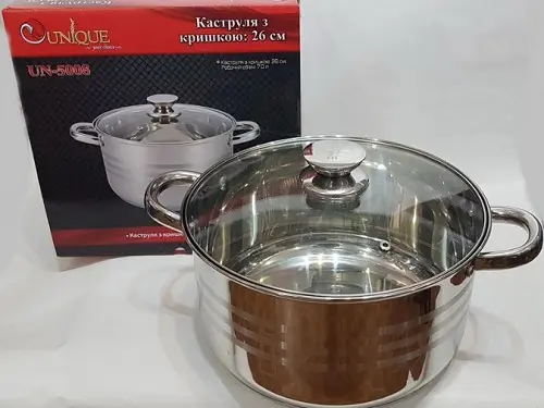 Каструля Unique UN-5008 із прозорою кришкою 7 л - Зображення 4