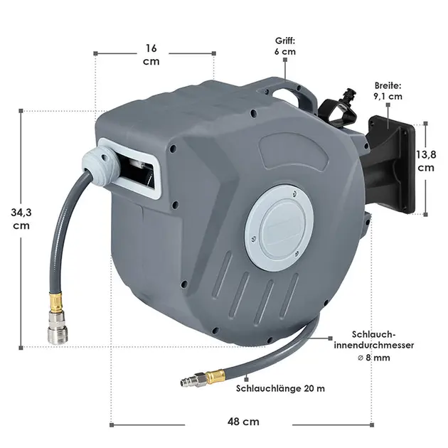 Автоматична садова котушка із шлангом для поливу 1/2" 20 м Powermat PM-ABNW-20M - Зображення 2