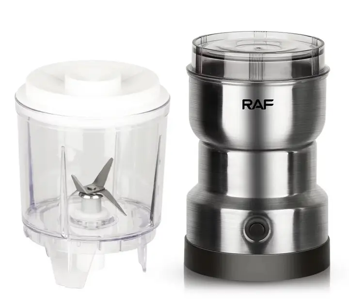 Кавомолка-блендер потужний подрібнювач електричний RAF R-7126 300W з нержавіючої сталі - Зображення 3