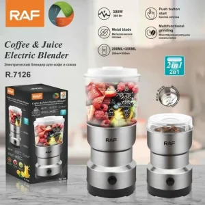 Кавомолка-блендер потужний подрібнювач електричний RAF R-7126 300W з нержавіючої сталі