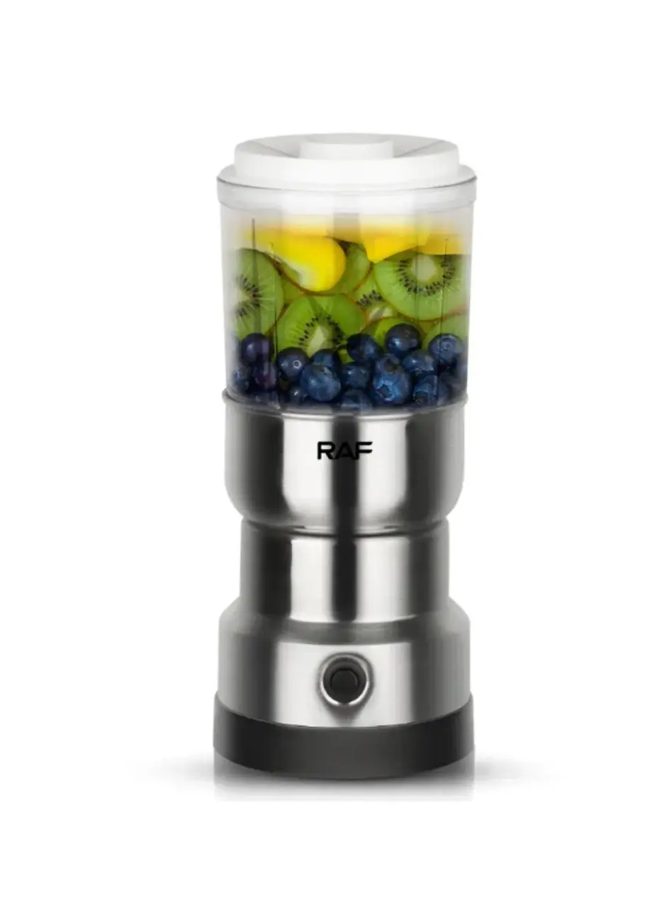 Кавомолка-блендер потужний подрібнювач електричний RAF R-7126 300W з нержавіючої сталі - Зображення 4