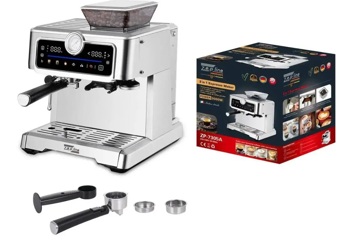 Кавоварка з кавомолкою еспресо 2в1 Zepline ZP-7305A 3000Вт - Зображення 3