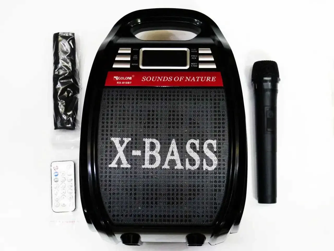 Колонка Golon RX 810 з мікрофоном - портативна Bluetooth колонка з радіо та світломузикою - Зображення 9