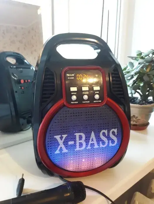 Колонка Golon RX 810 з мікрофоном - портативна Bluetooth колонка з радіо та світломузикою - Зображення 2