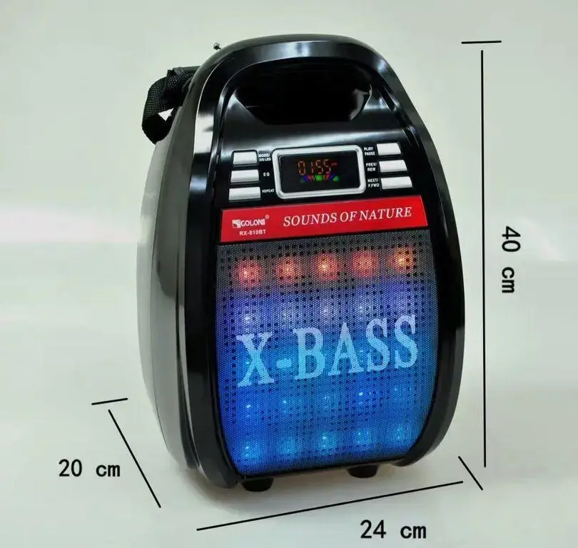 Колонка Golon RX 810 з мікрофоном - портативна Bluetooth колонка з радіо та світломузикою - Зображення 3