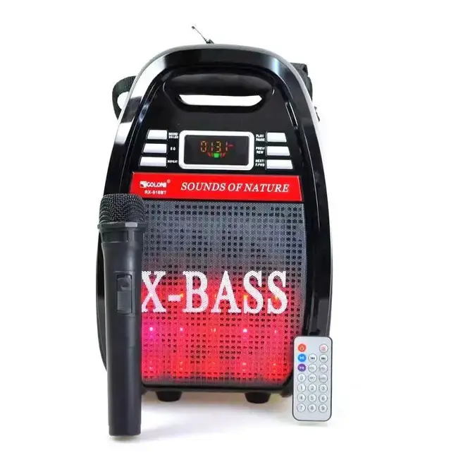 Колонка Golon RX 810 з мікрофоном - портативна Bluetooth колонка з радіо та світломузикою - Зображення 6