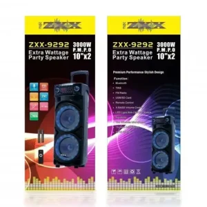 Колонка з акумулятором ZXX-9292 / 2×10″/ 2x125W/ 2 радіомікрофони / TMG ORIGINAL