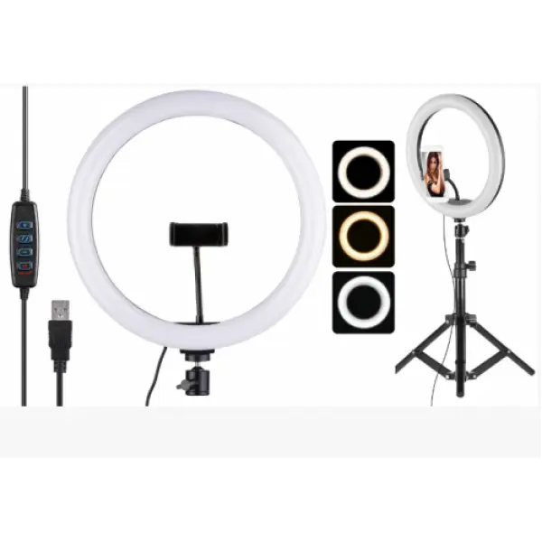 Кільцева LED лампа 30 см з тримачем для телефону / Студійне світло - Зображення 7