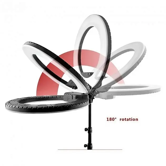 Кільцева LED лампа RGB MJ38 38см 220V 1 крепл.тел USB + пульт - Зображення 5