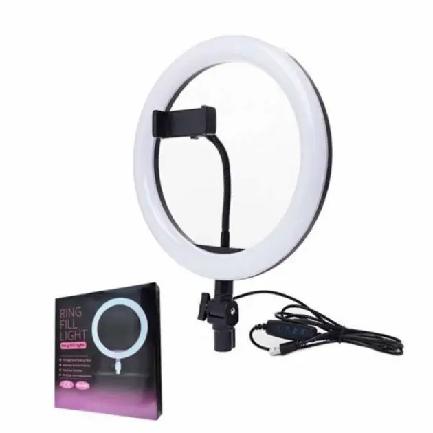 Кільцева Led лампа XD-260 з 1 кріпленням для телефону USB 26см - Зображення 5