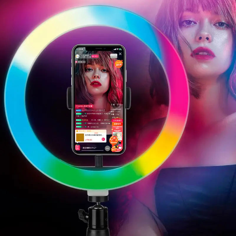 Кільцева RGB селфі - лампа, 26 см - Зображення 2