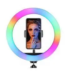 Кільцева світлодіодна лампа RGB LED RING MJ33/ 33 см із кріпленням для телефону - Зображення 6