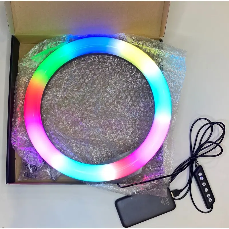 Кільцева світлодіодна лампа RGB LED RING MJ33/ 33 см із кріпленням для телефону - Зображення 5