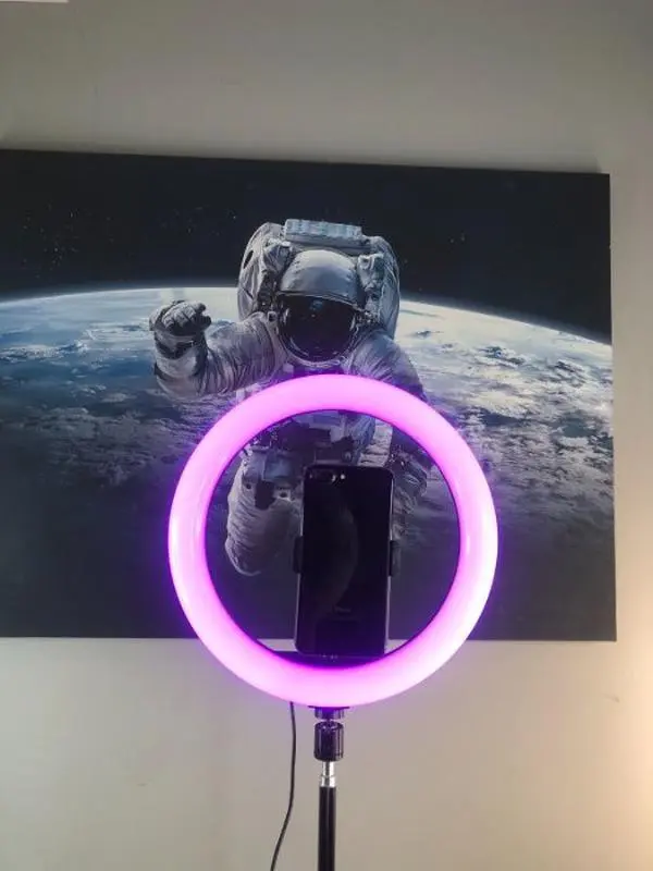Кільцева світлодіодна лампа RGB LED RING MJ33/ 33 см із кріпленням для телефону - Зображення 2