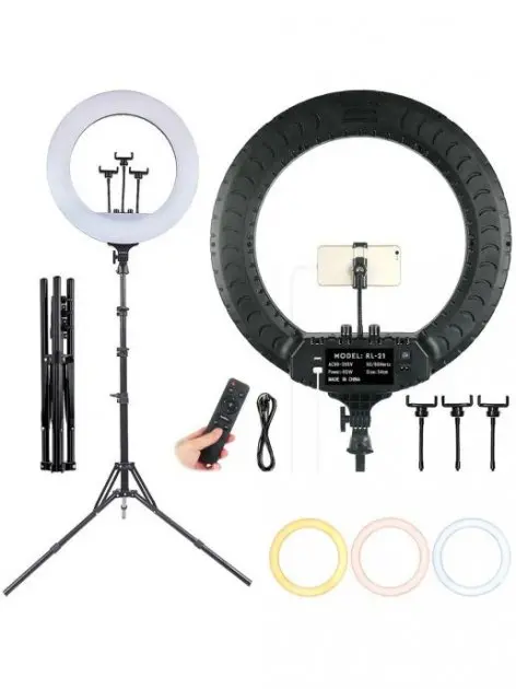 Кільцева лампа для фото та відео з тримачем для телефону RL-21 54 см - Зображення 3