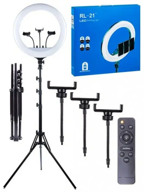 Кільцева лампа для фото та відео з тримачем для телефону RL-21 54 см - Зображення 4